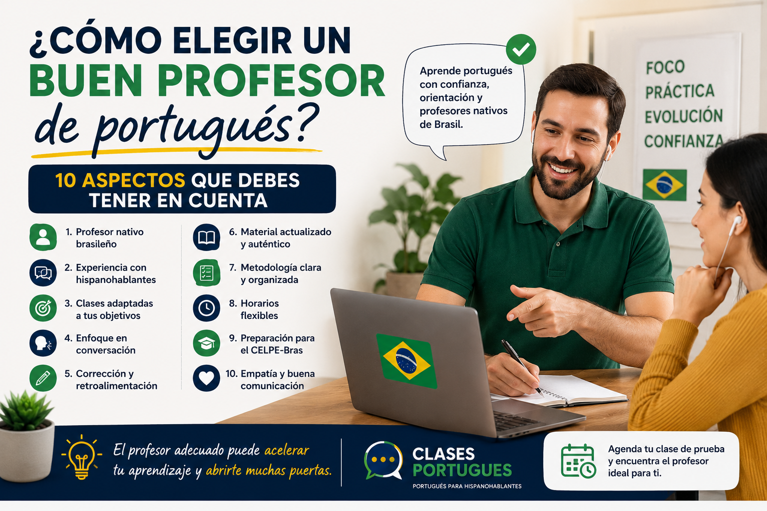 ¿Cómo elegir un buen profesor de portugués? 10 aspectos que debes tener en cuenta