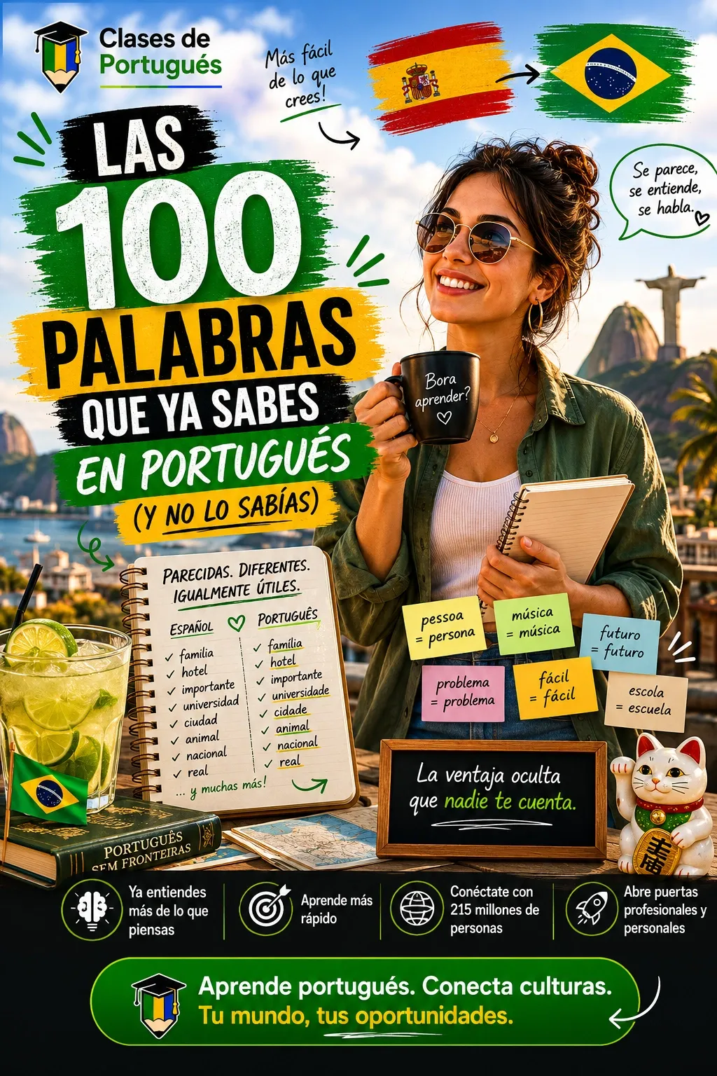 ¿Cuáles son las 70 palabras que ya sabes en portugués?